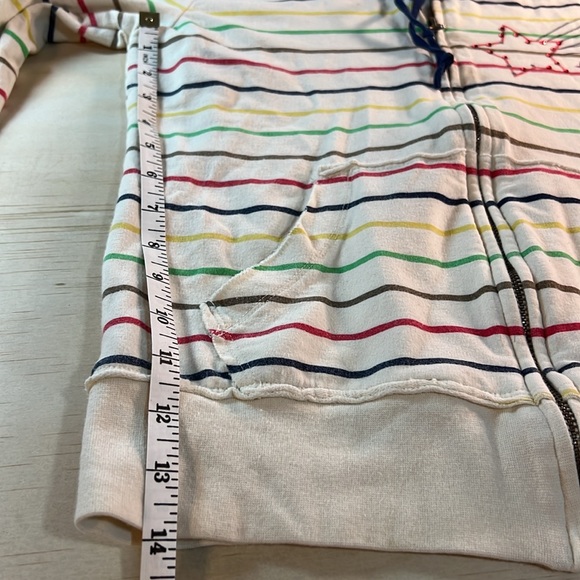 Forever Striped Embroidered sparkle Star sweatshirt Sz M - Picture 5 of 9